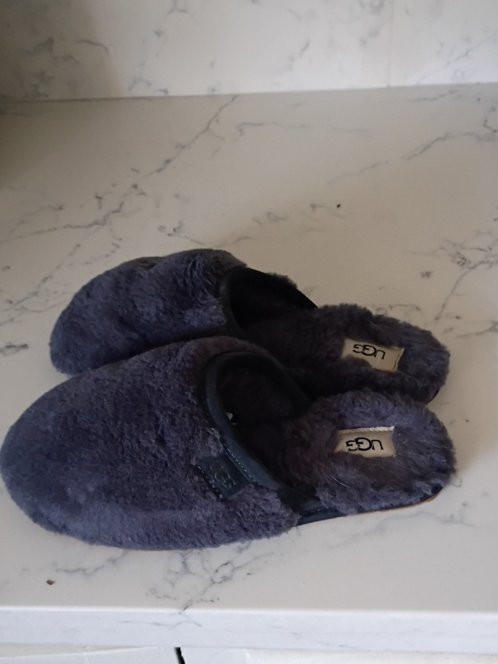 UGG Women Plush Slip-On Slippers